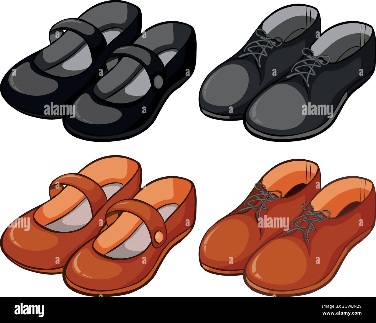 Different designs of shoes stock vector image art alamy