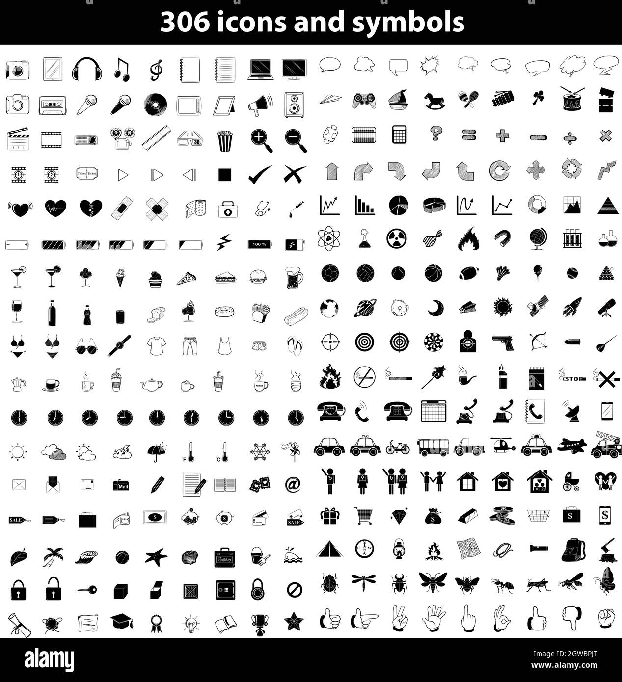 Symbols set hi-res stock photography and images - Alamy