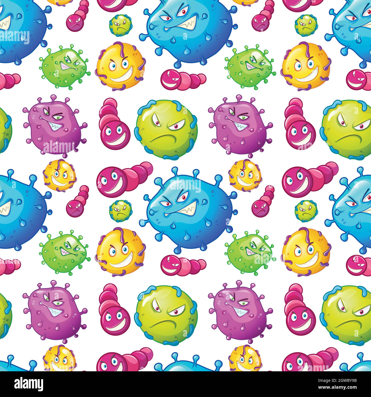 Seamless background template with germs Stock Vector