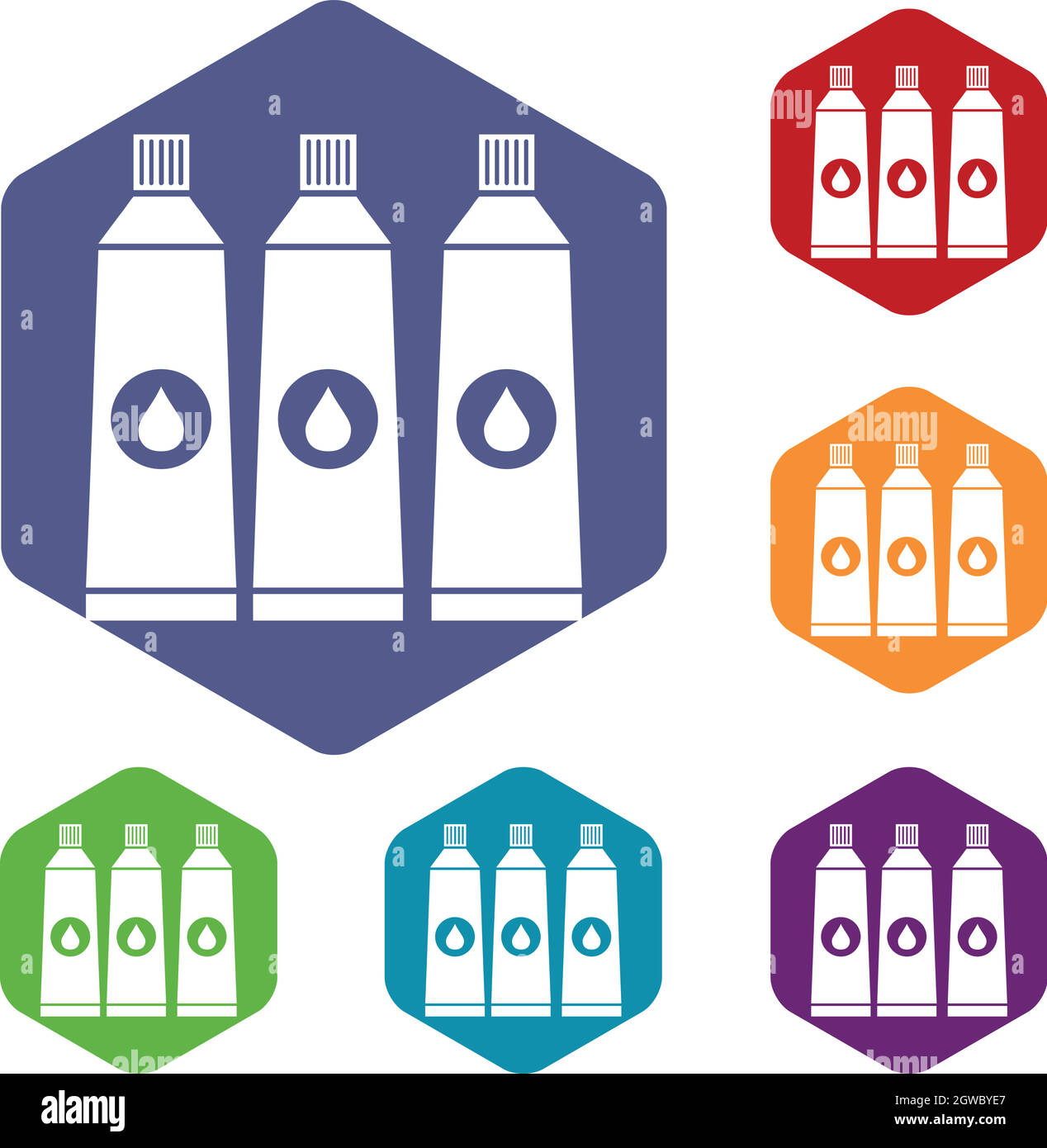 Three tubes with paint icons set Stock Vector Image & Art - Alamy