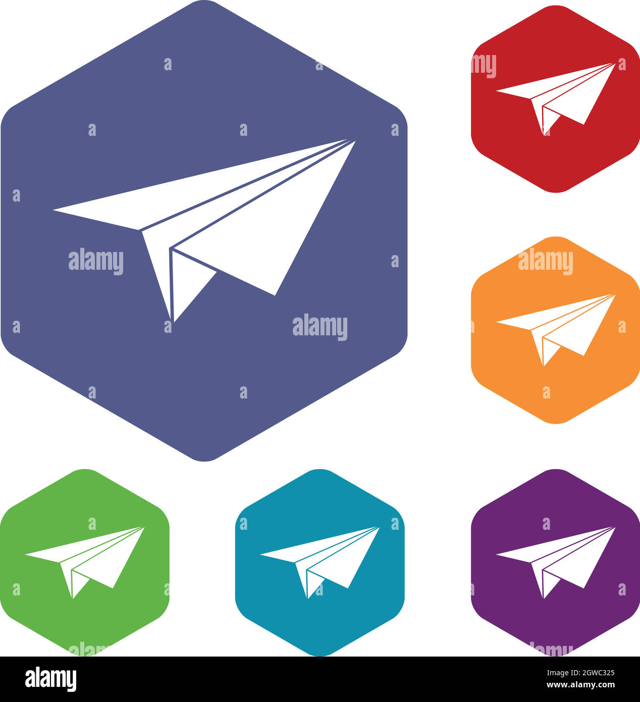 Paper plane icons set Stock Vector