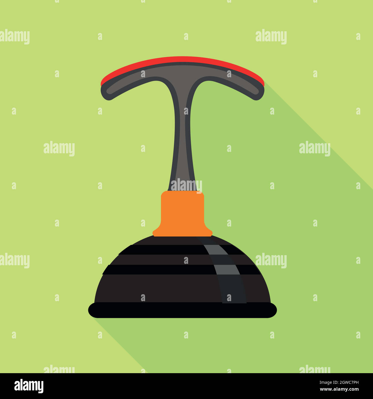 Cup plunger icon, flat style Stock Vector