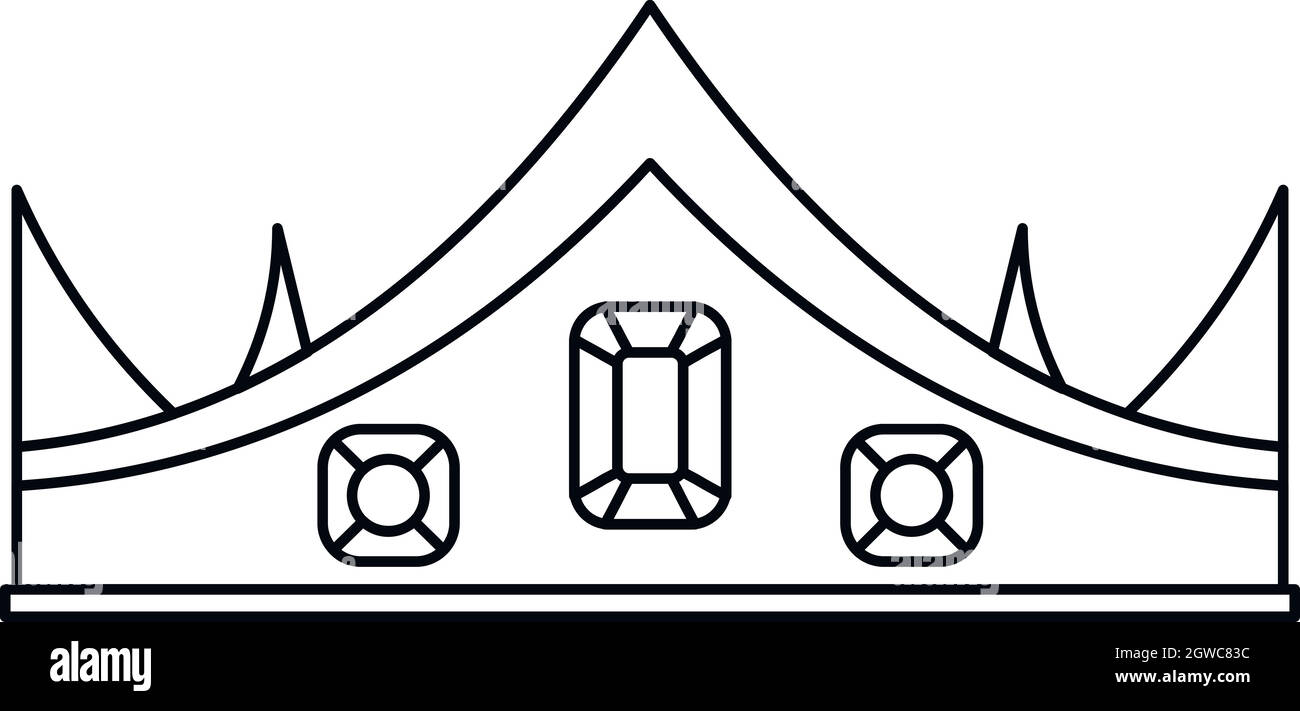 Crown icon, outline style Stock Vector Image & Art - Alamy