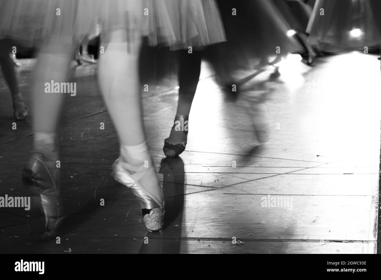 Legs Of Ballet Dancers During Show Stock Photo Alamy