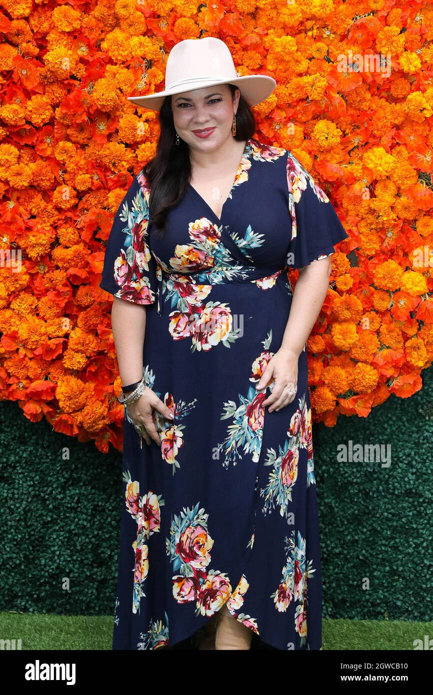 Gloria Calderón Kellett arrives at The Veuve Clicquot Polo Classic at Will Rogers State Historic Park in Los Angeles, California on October 2, 2021. (Photo by Conor Duffy/Sipa USA) Stock Photo