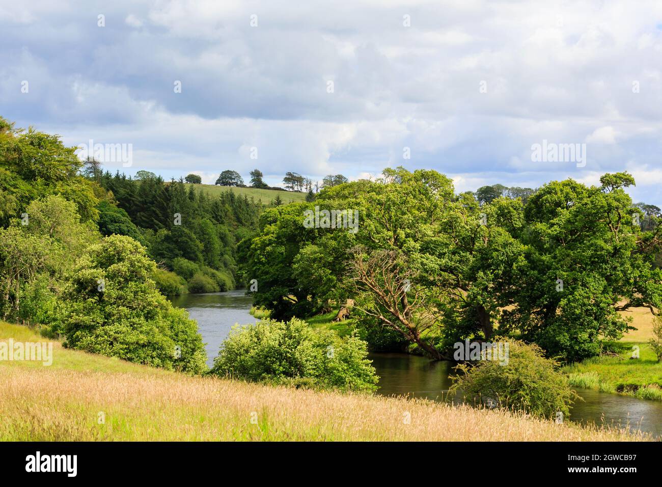 View towards the river Annan in Dumfries and Gallaway Stock Photo