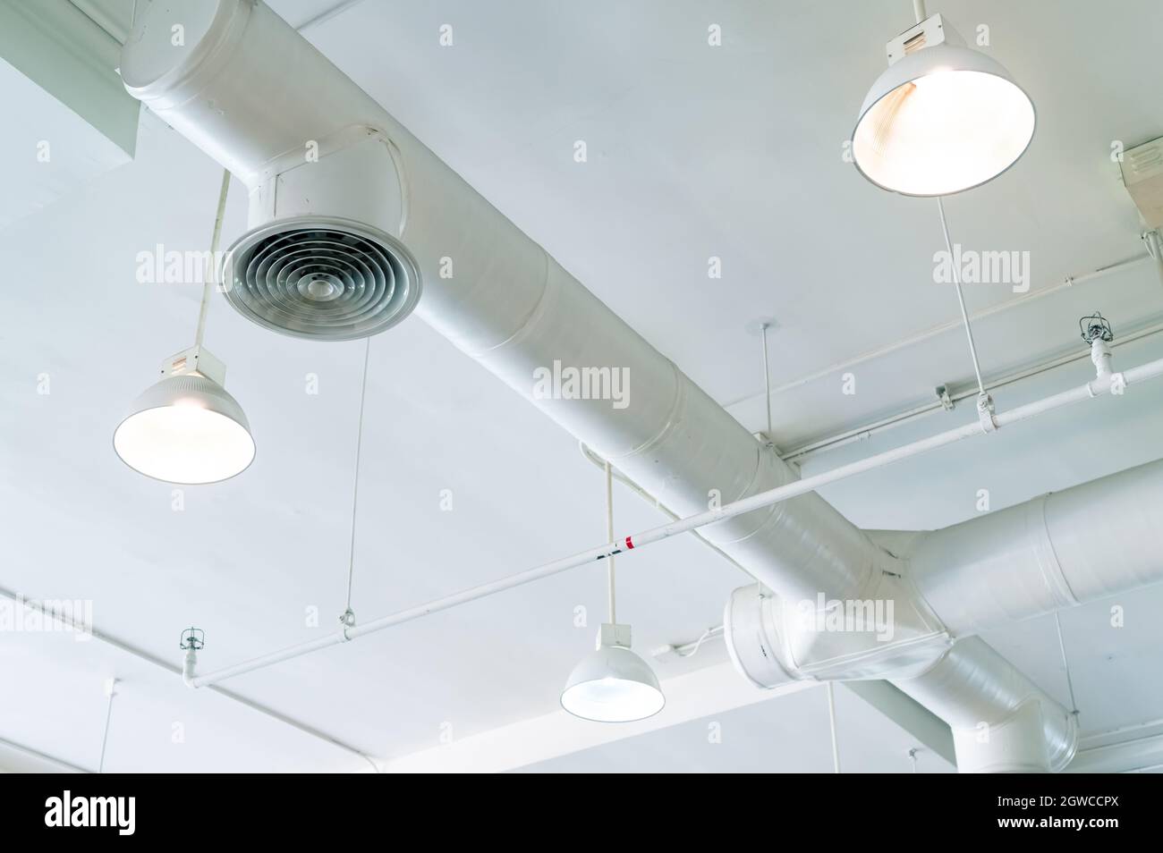 Air Duct, Automatic Fire Sprinkler Safety System. Fire Protection And