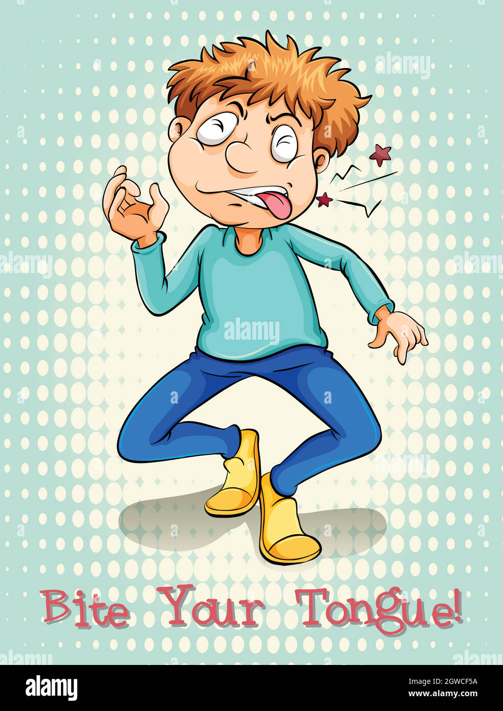 Bite your tongue idiom Stock Vector Image & Art Alamy
