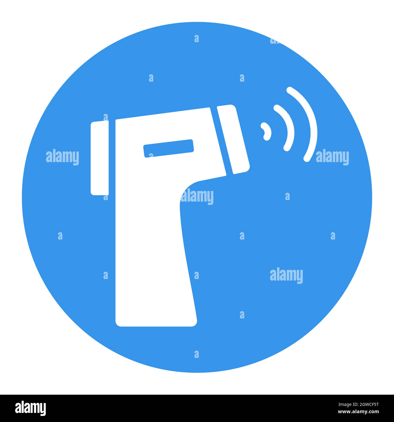 Contactless Infrared Thermometer vector white glyph icon Stock Vector