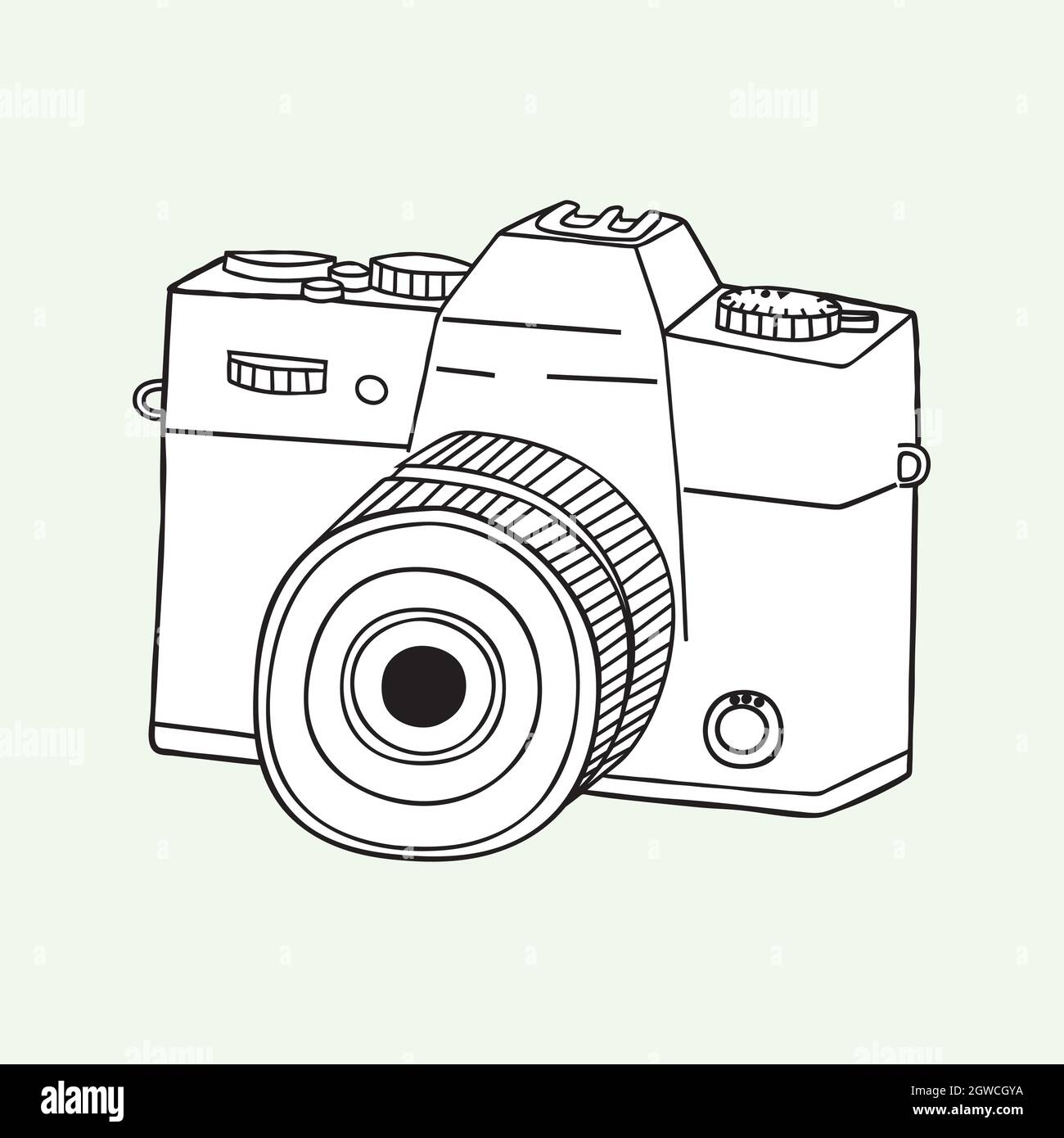 Vintage cameras. Hand drawn polaroid picture. Retro film video. Black and  white Stock Vector Image & Art - Alamy