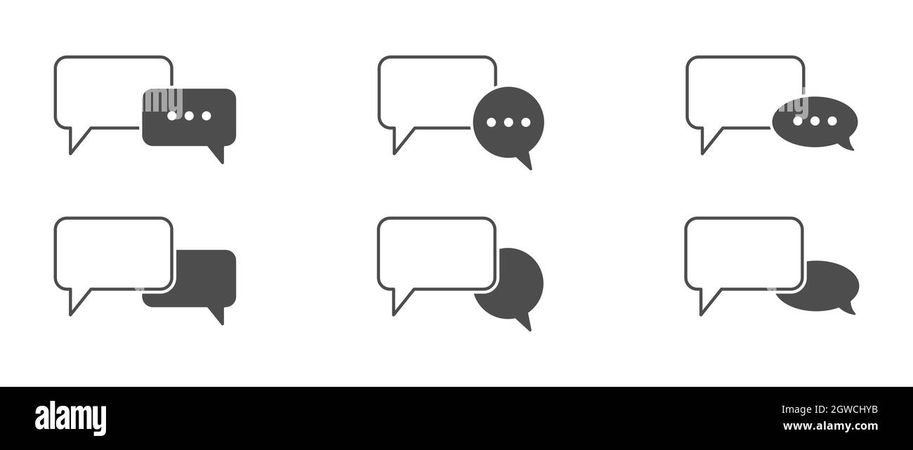 set of chat speech icons, a speech bubble. Flat design Stock Vector ...