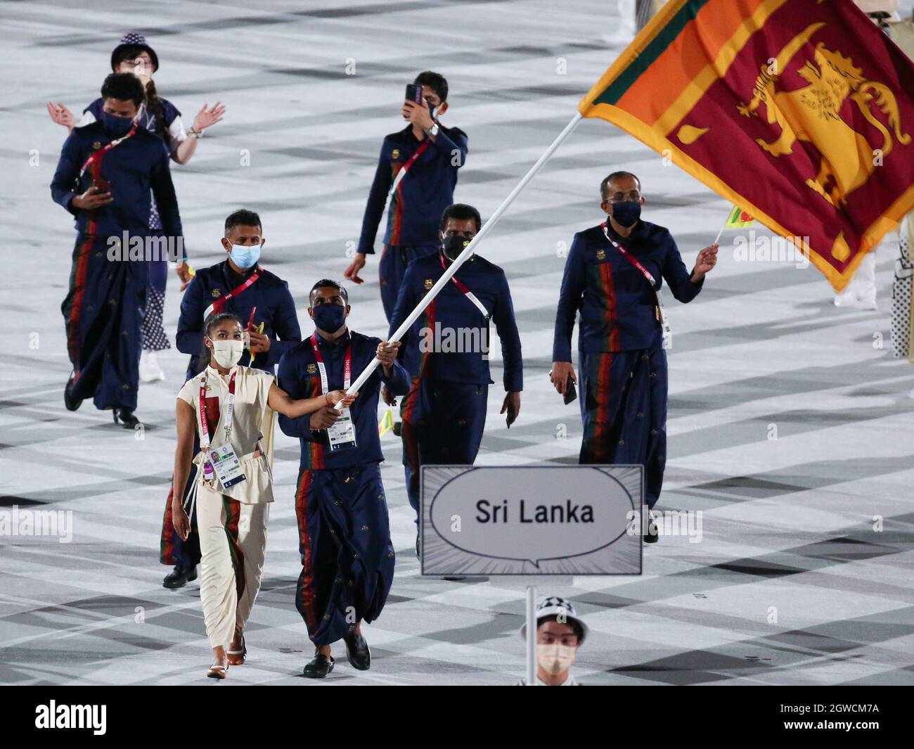 July 23rd, 2021 - Tokyo, Japan: Sri Lanka's Flag Bearers Milka Gehani 