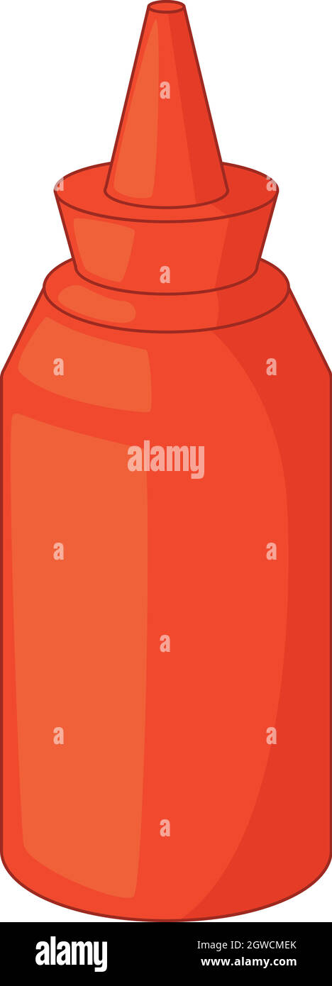 Bottle of ketchup icon, cartoon style Stock Vector