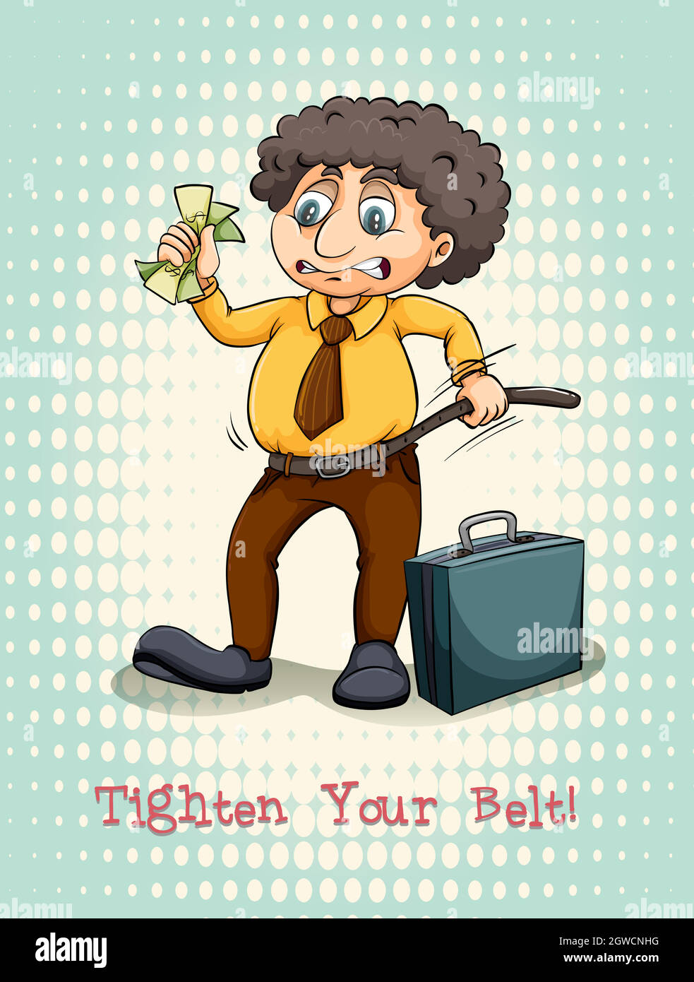 Tighten your belt idiom expression Stock Vector Image & Art Alamy