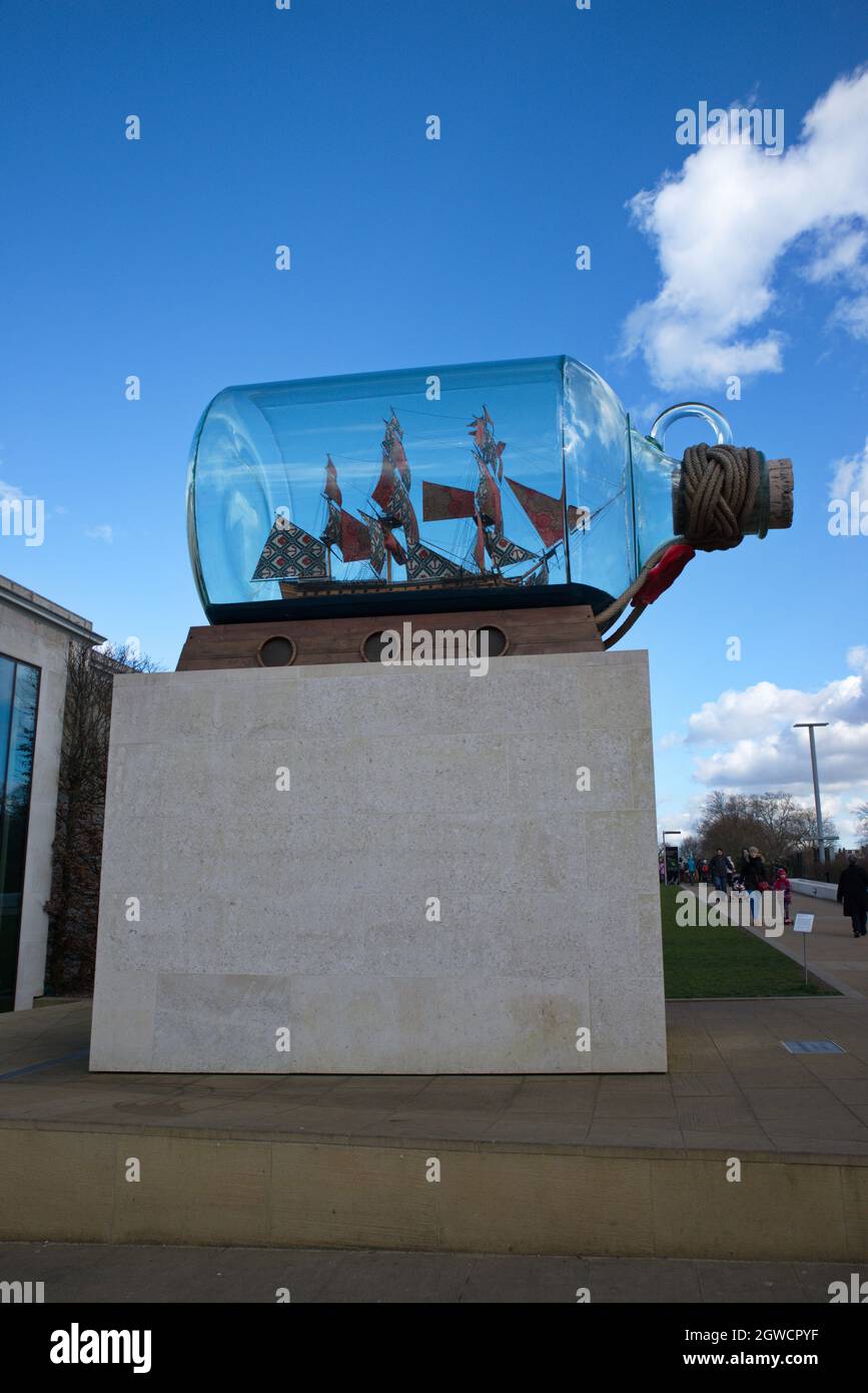 Yinka Shonibare's ship in a bottle, Greenwich, London, UK. Stock Photo