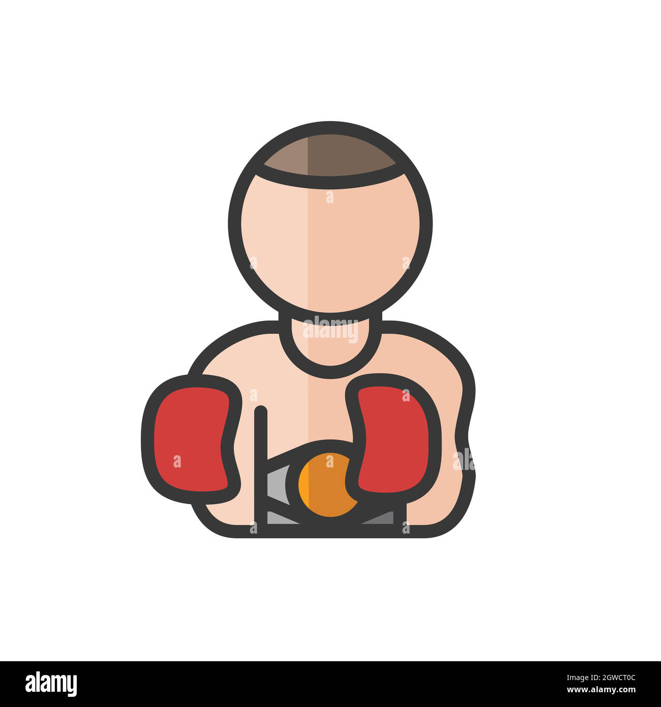 Boxer avatar. Man playing sport. Profile user, person. People icon. Vector illustration Stock Vector