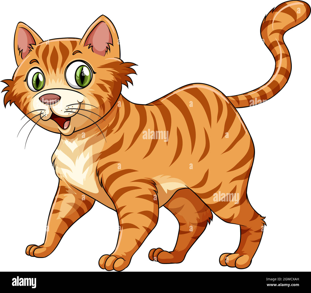 Feline cat in ginger Stock Vector