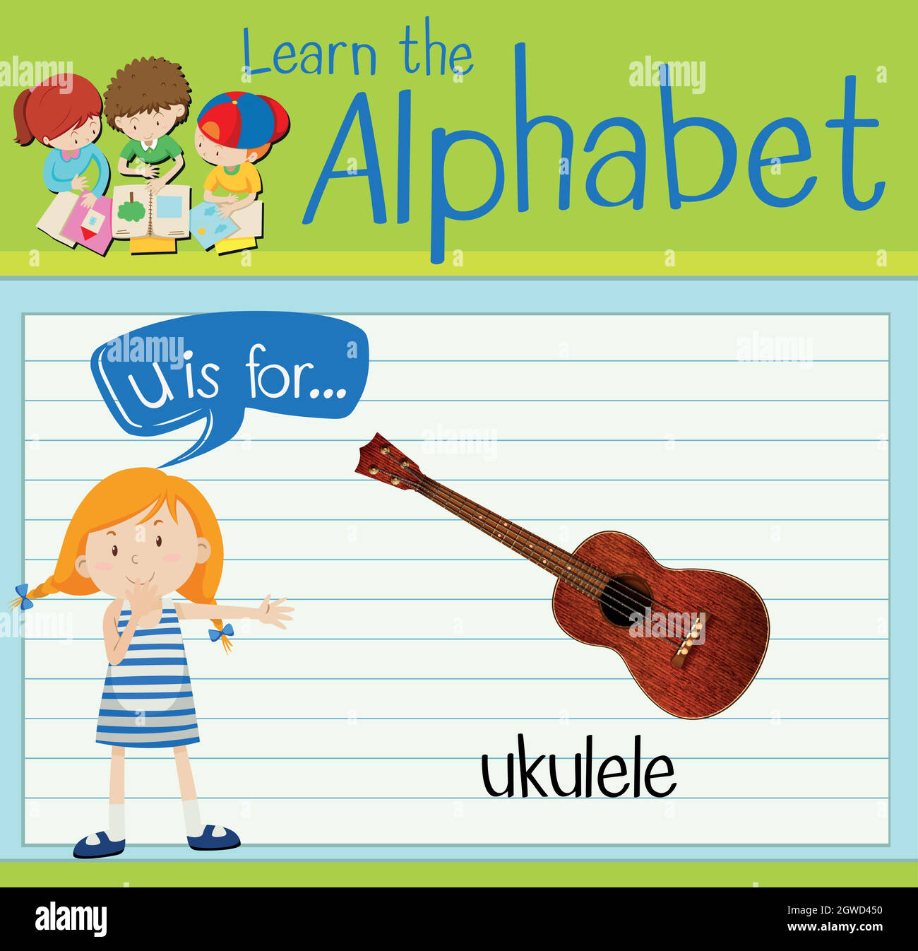 Flashcard letter U is for ukulele Stock Vector Image & Art - Alamy