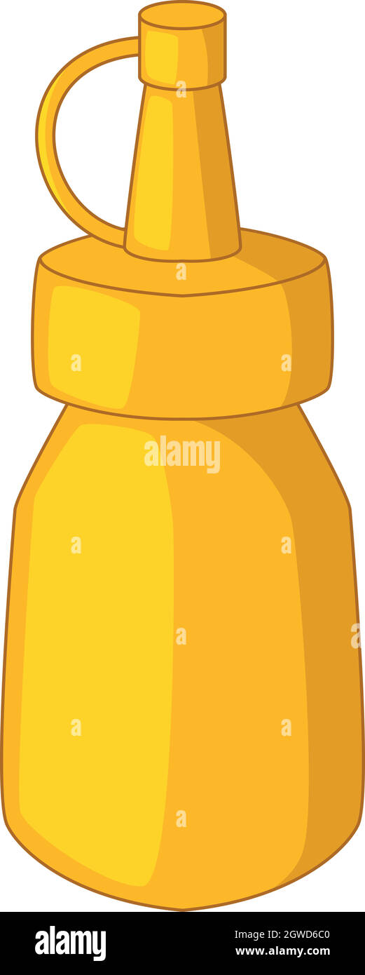 Bottle of mustard icon, cartoon style Stock Vector