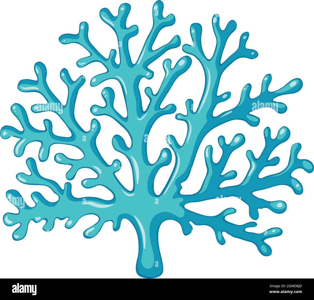 Blue coral on white background Stock Vector Image & Art - Alamy