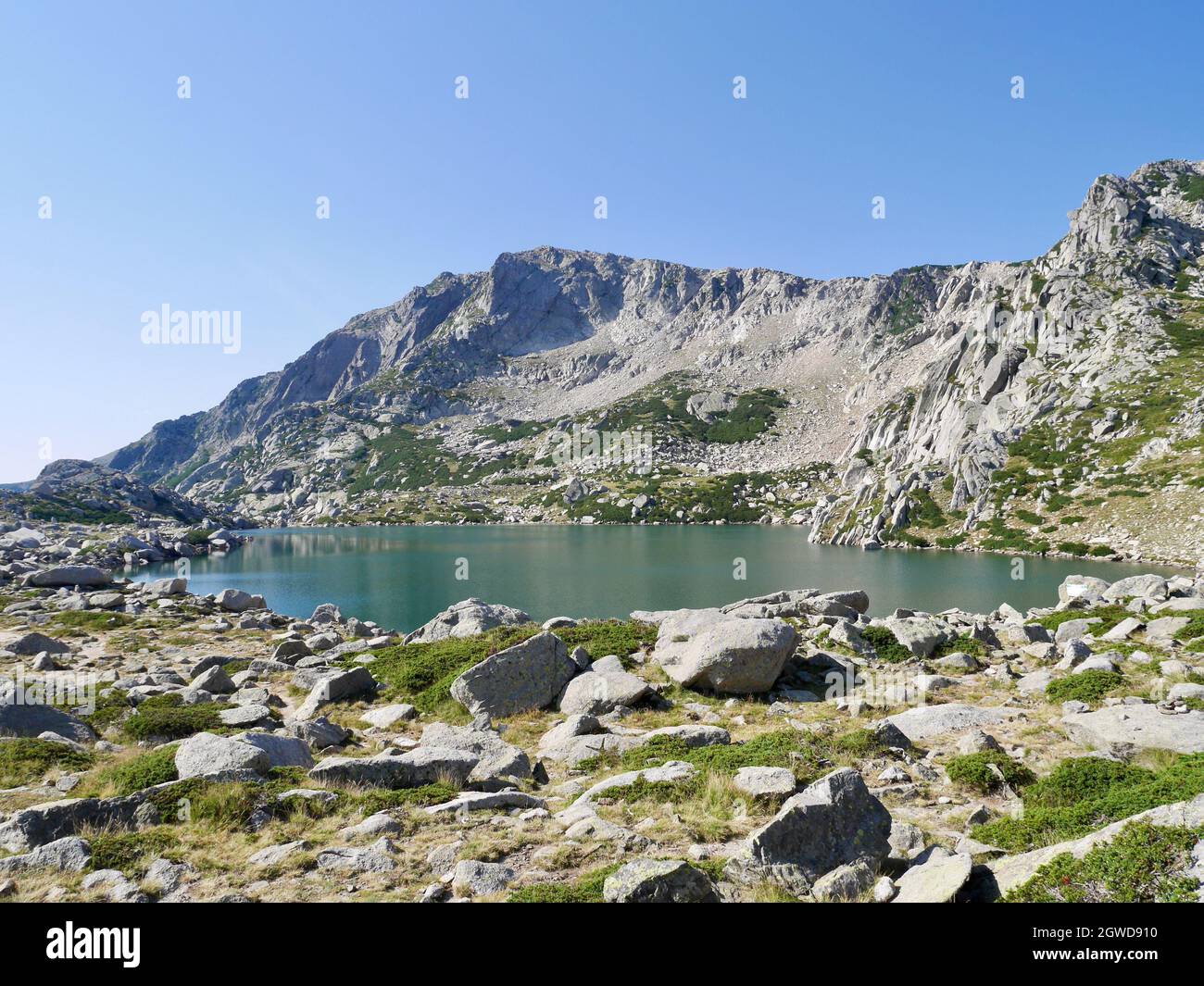 Bastiani Lake, in the Monte Renoso region, Corsica, France. Stock Photo