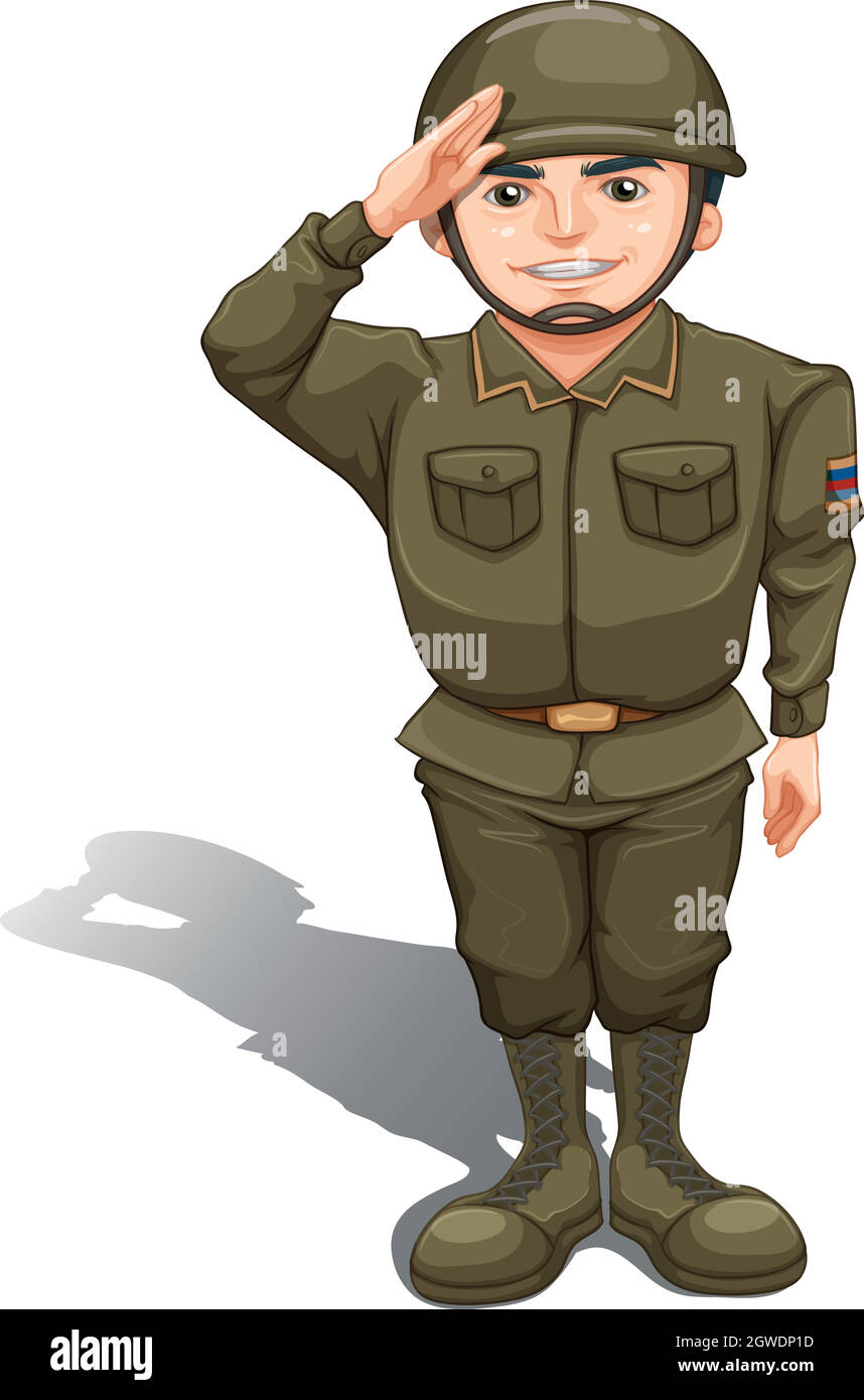 A handsome soldier Stock Vector