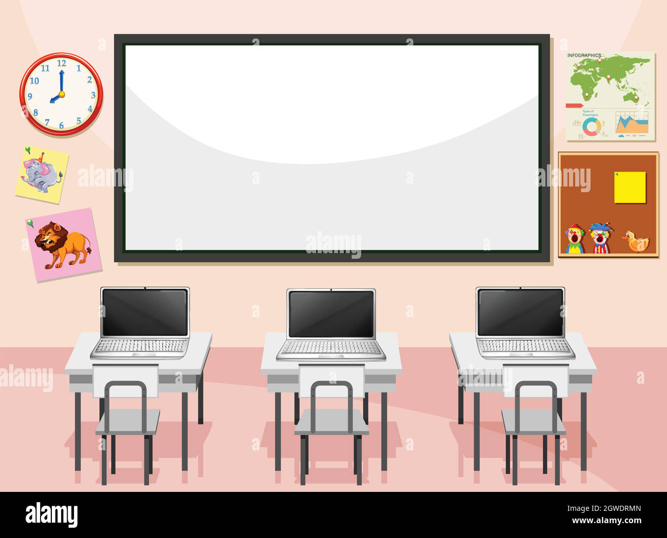 Interior of computer lab Stock Vector Image & Art - Alamy