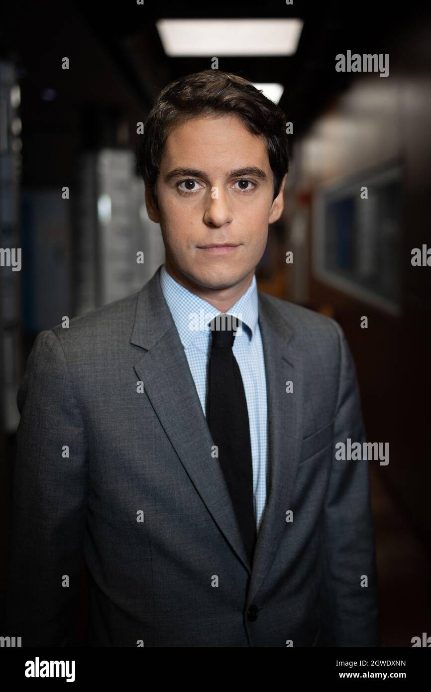 Portrait of French Government Spokesperson Gabriel Attal during