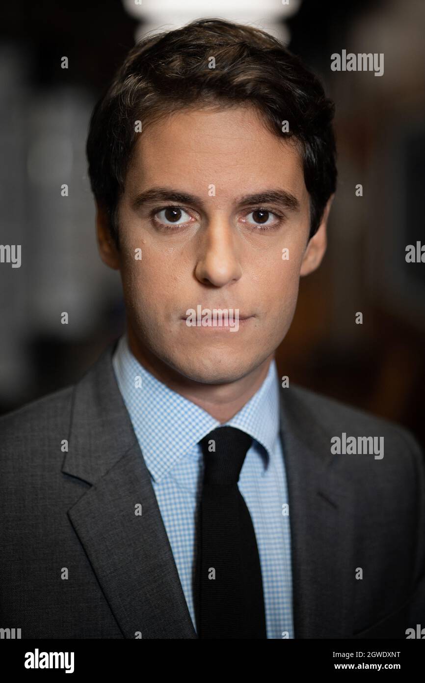 Portrait of French Government Spokesperson Gabriel Attal during