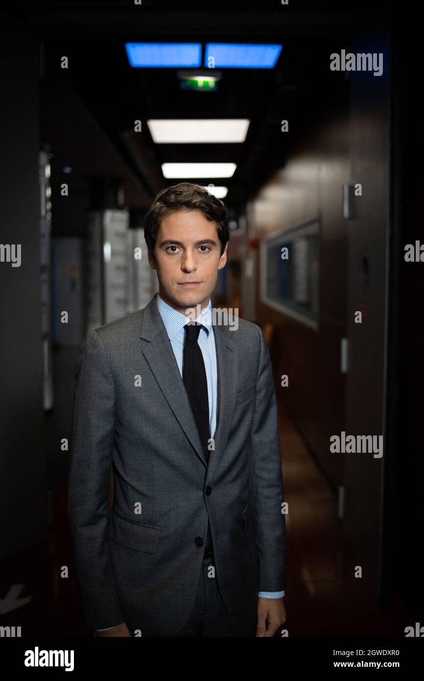 Portrait of French Government Spokesperson Gabriel Attal during