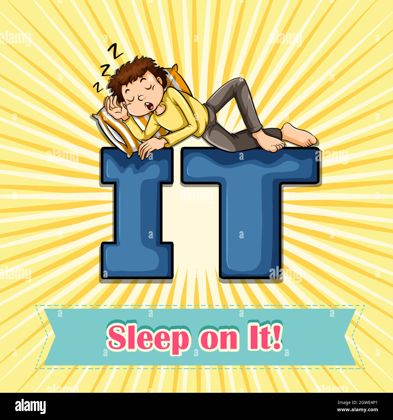 Idiom sleep on it Stock Vector Image & Art Alamy