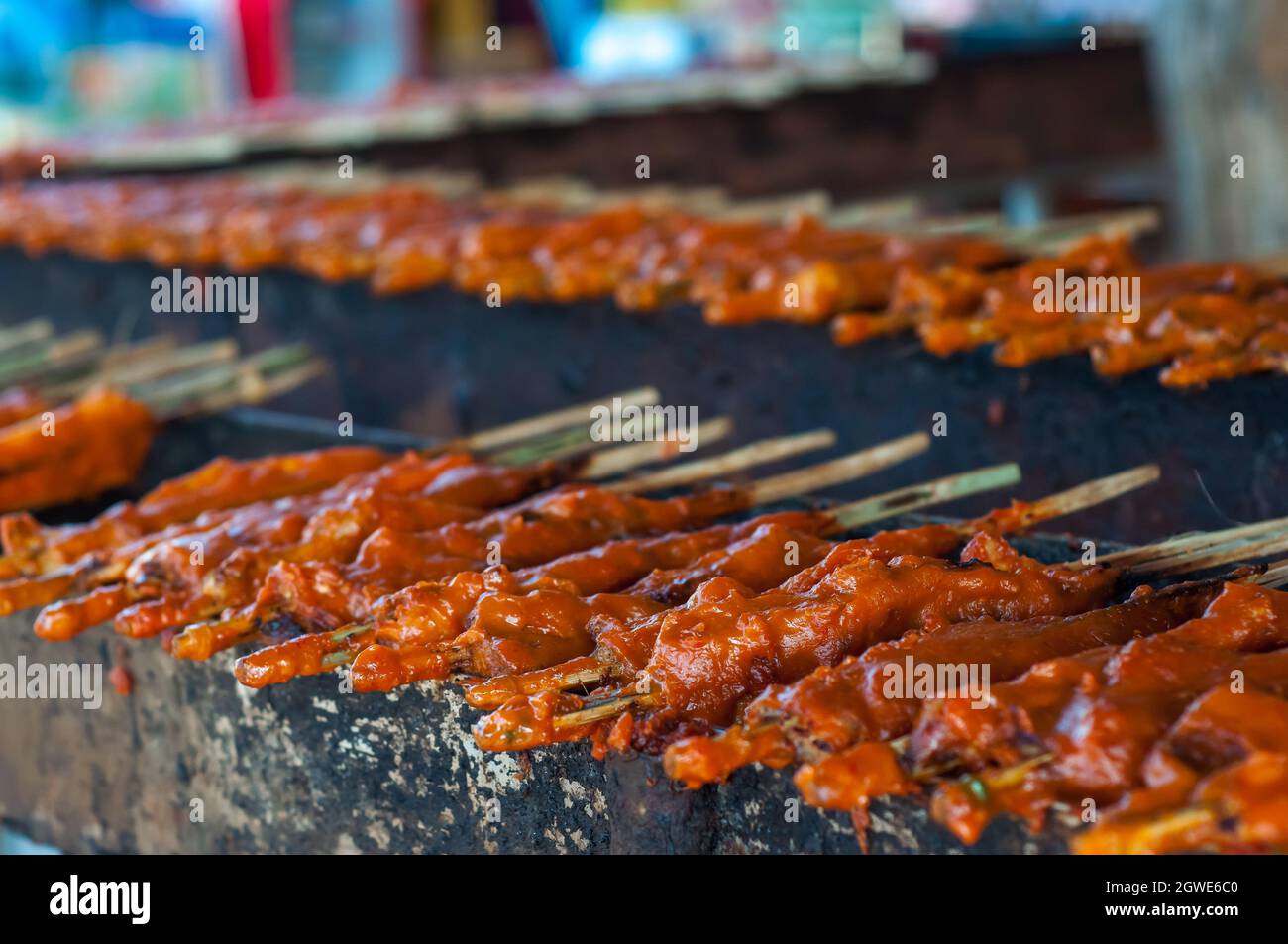 Traditional Thai Chicken Barbecue With Curcuma Powder Herb For Halal