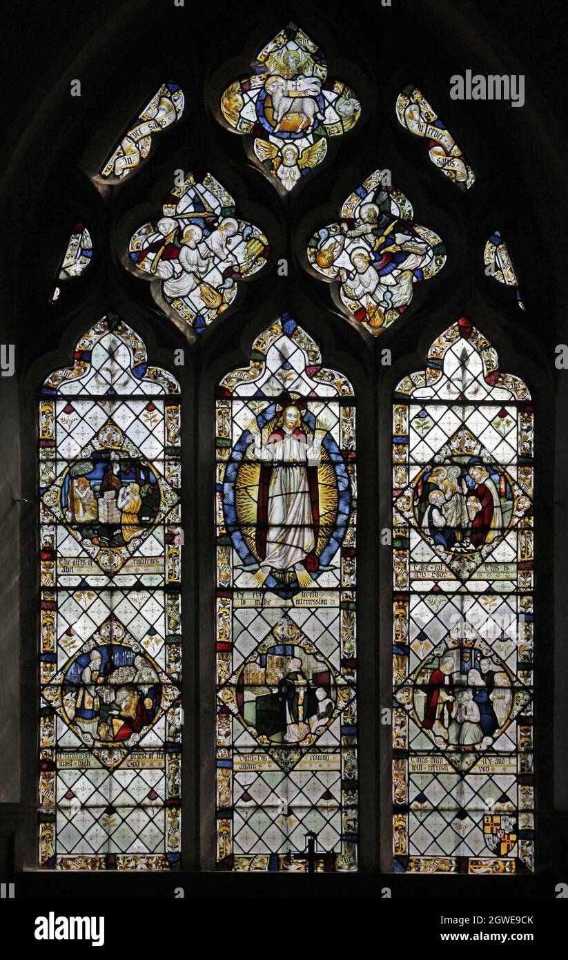 A stained glass window by Frederick Charles Eden, Church of St Peter and St Paul, Steeple Aston, Oxfordshire Stock Photo