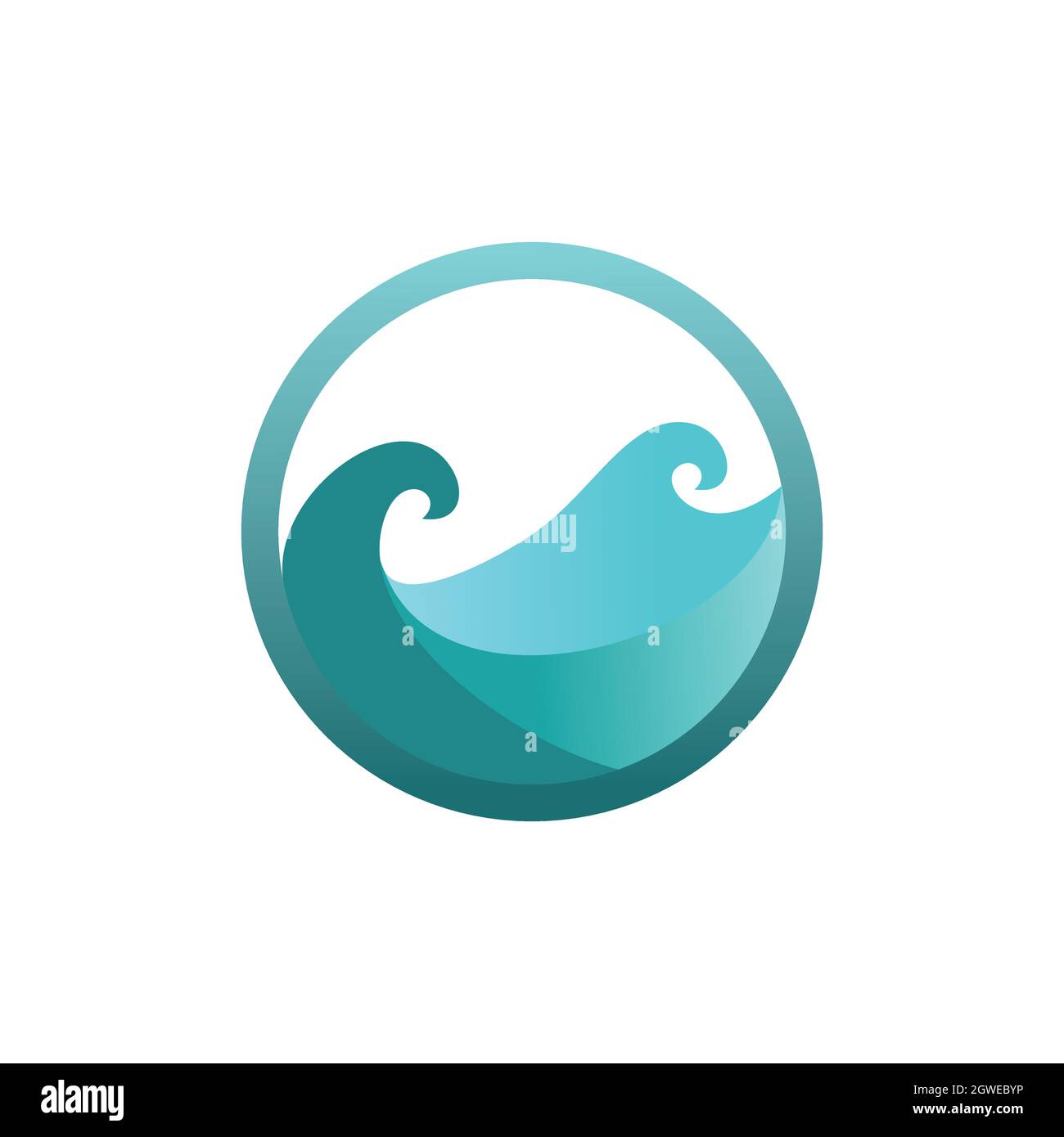circle blue waves stylish logo icon flat vector concept graphic design Stock Vector
