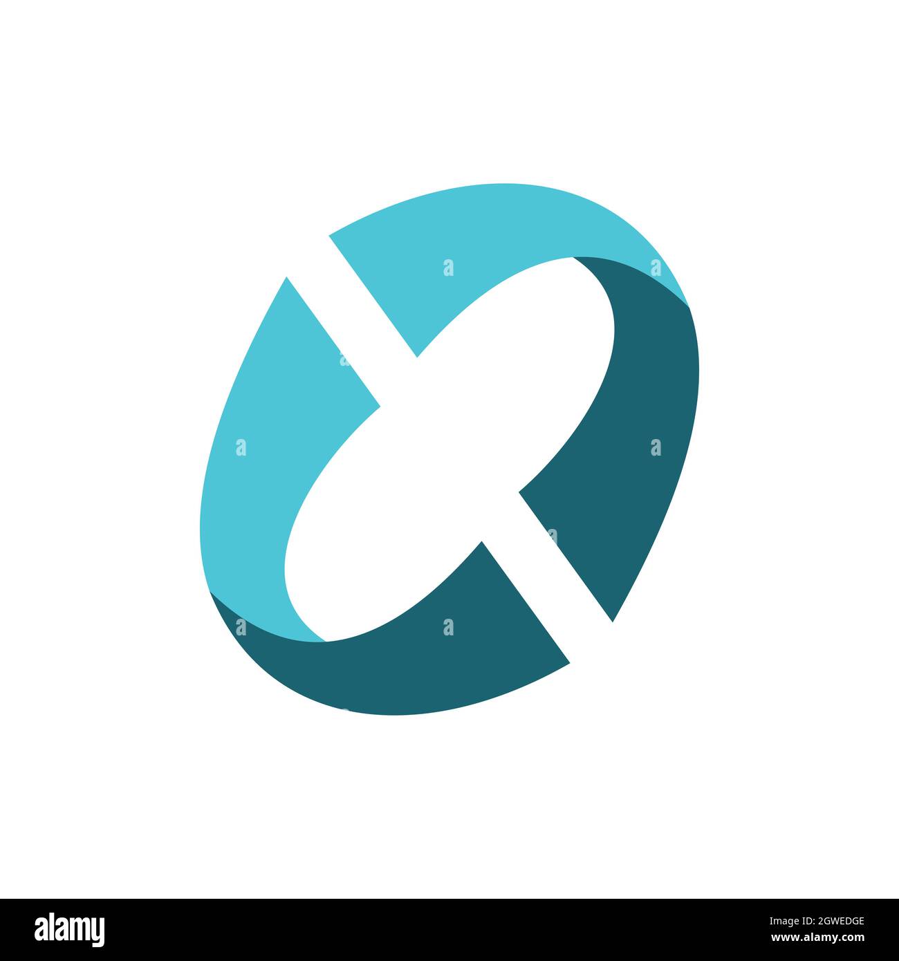 letter O waves logo icon flat vector concept graphic design Stock Vector
