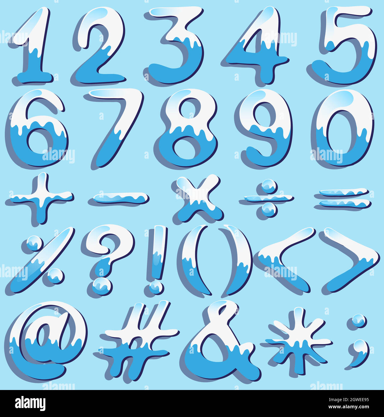 Colored numbers and symbols Stock Vector Image & Art - Alamy