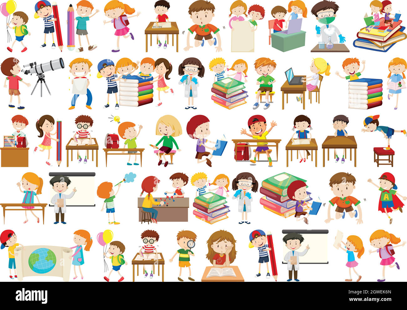Set of different kids Stock Vector Image & Art - Alamy