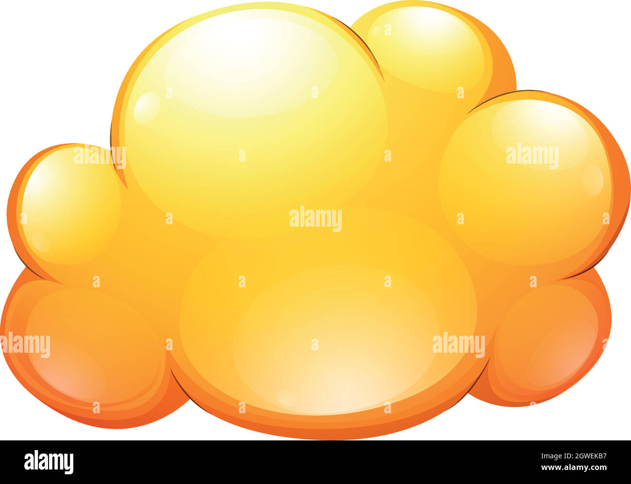 Yellow cloud on white background Stock Vector