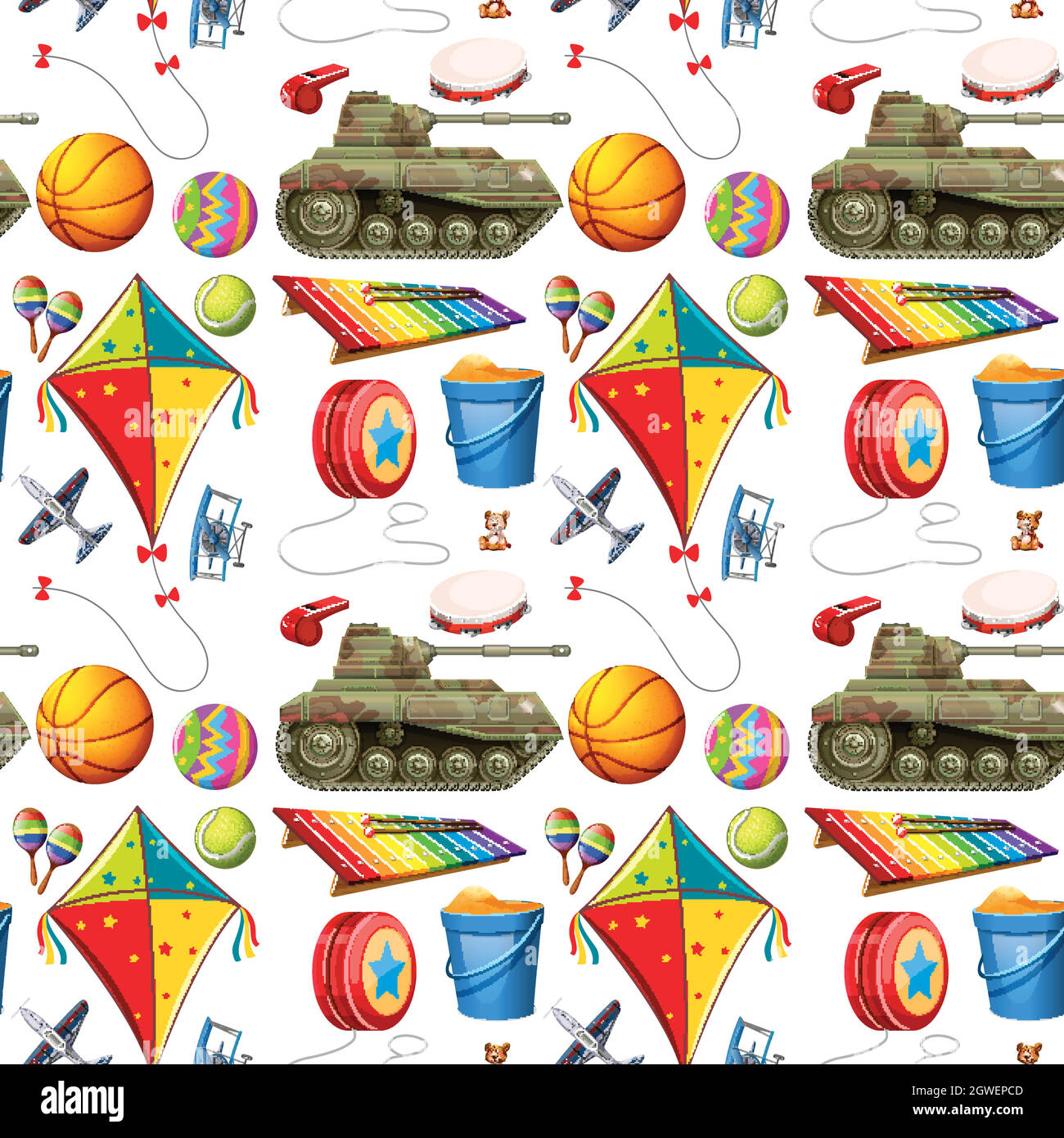 Seamless background with many toys Stock Vector Image & Art - Alamy