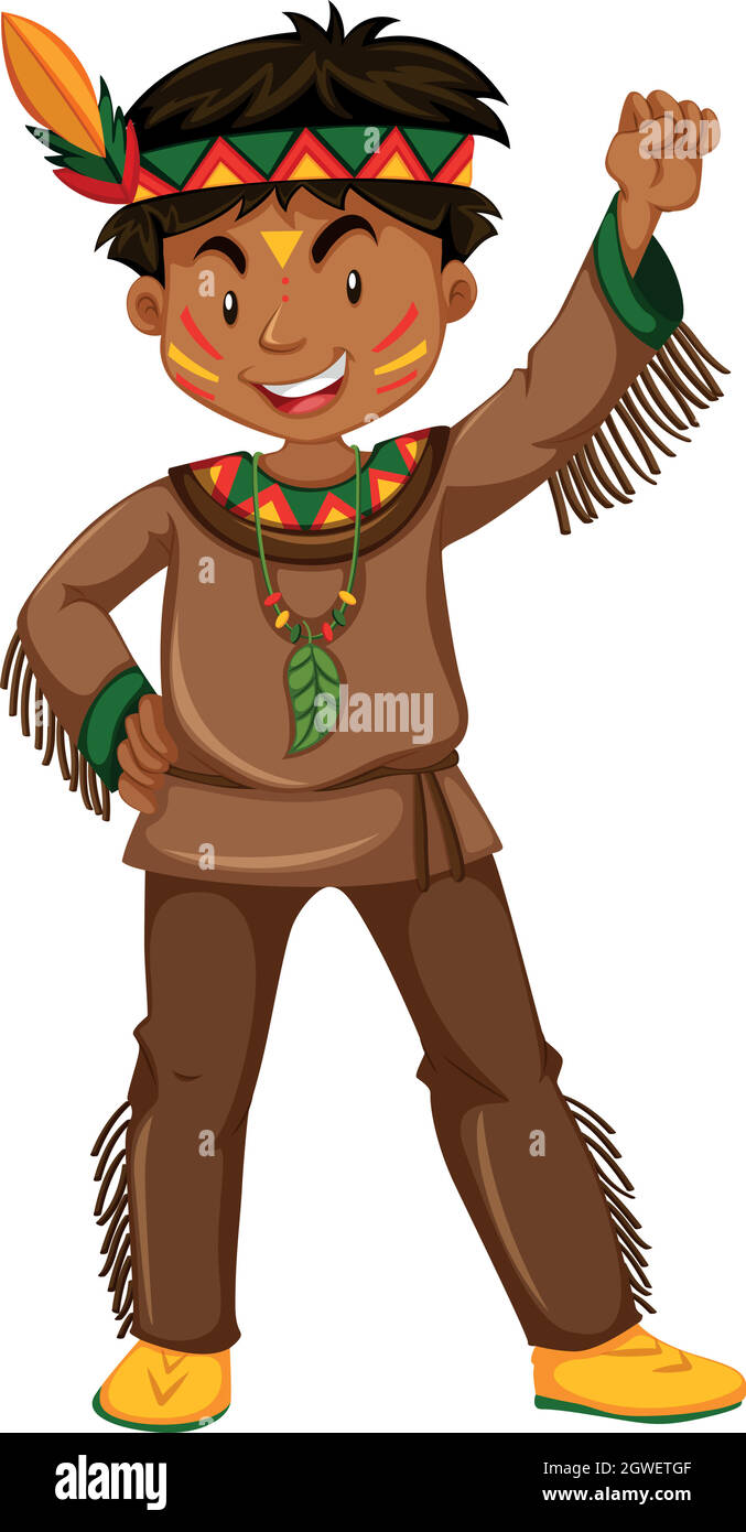 American indian boy in traditional clothes Stock Vector Image & Art - Alamy
