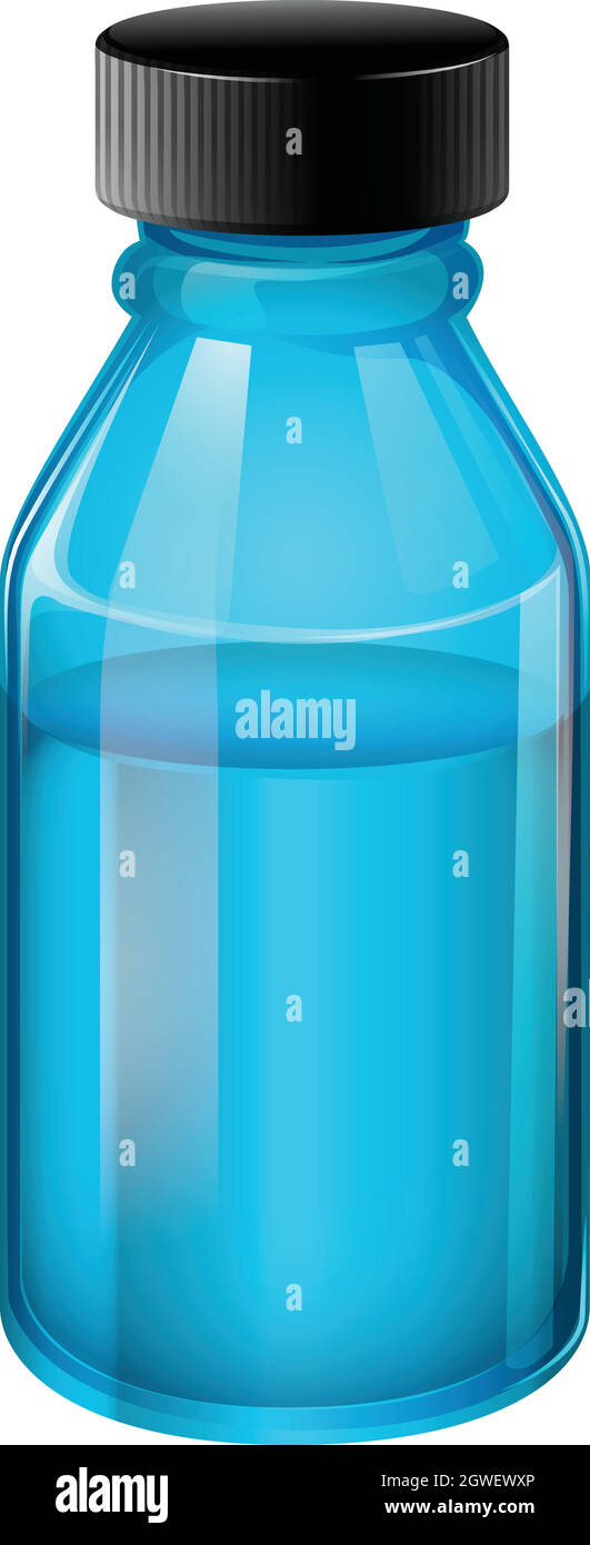 A transparent blue medical bottle Stock Vector