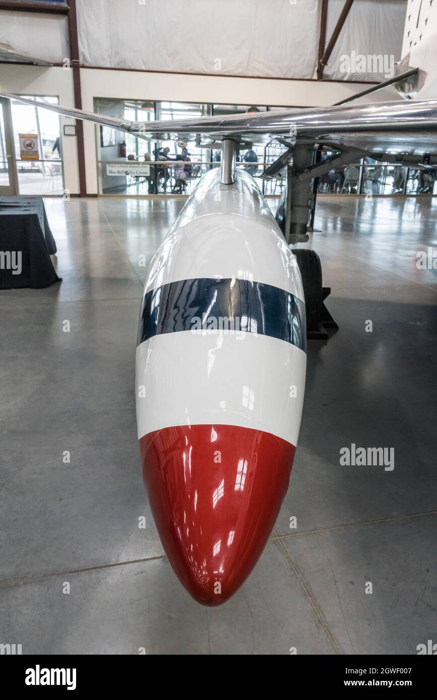 External fuel tank of a McDonnell Douglas F-4E Phantom II fighter in the Pima Air & Space Museum, Tucson, Arizona. Stock Photo