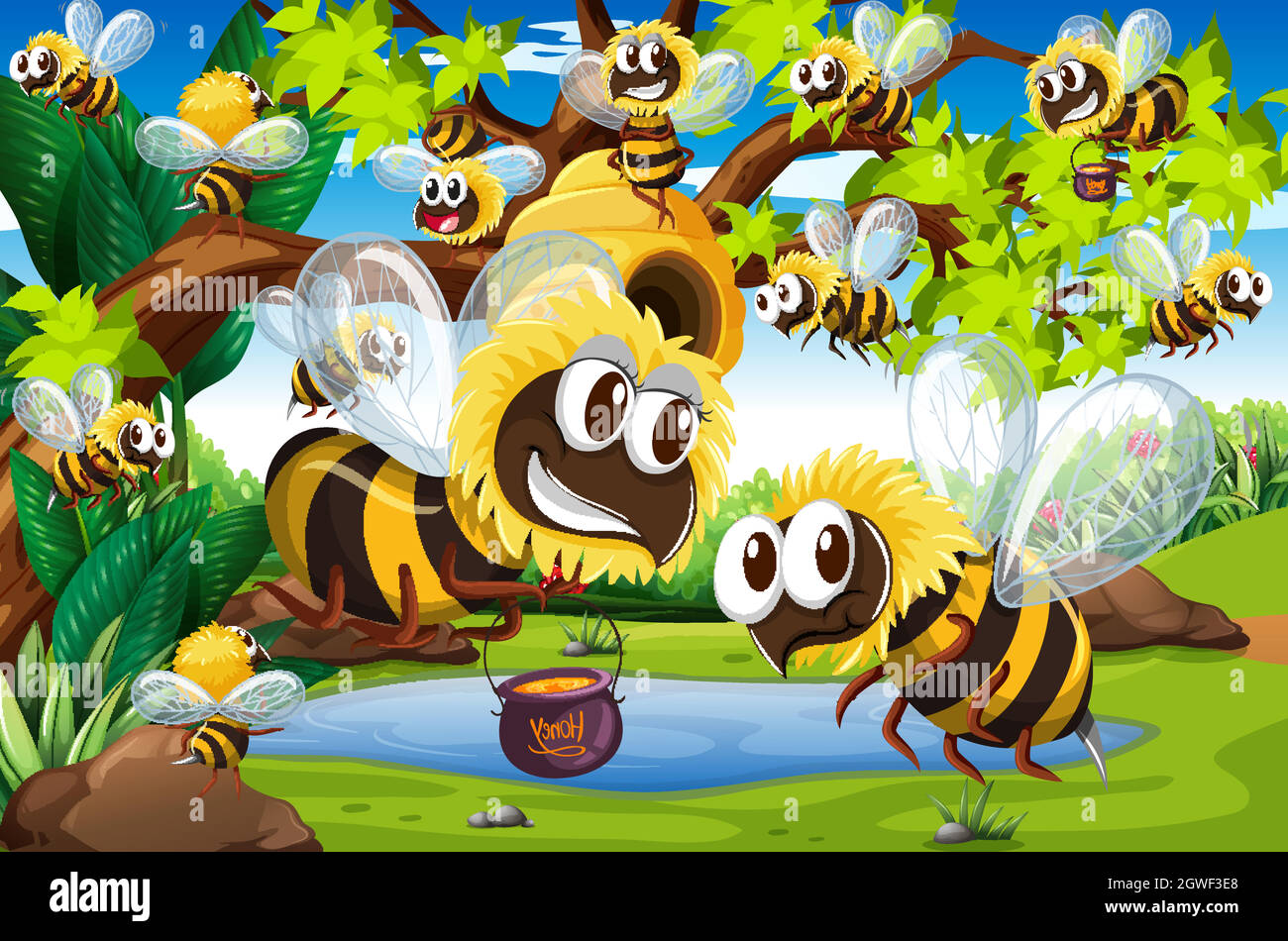 Many bees Stock Vector Images Alamy Many bees Stock Vector Images Alamy