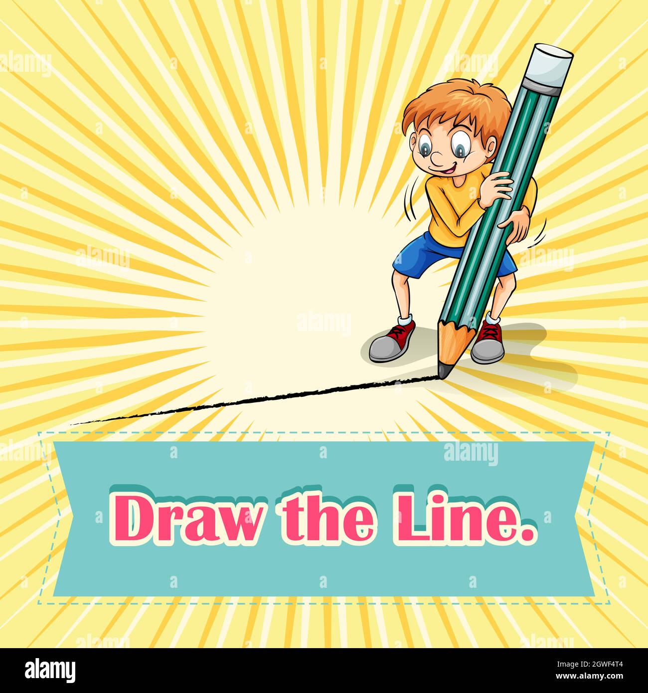 Idiom draw the line Stock Vector