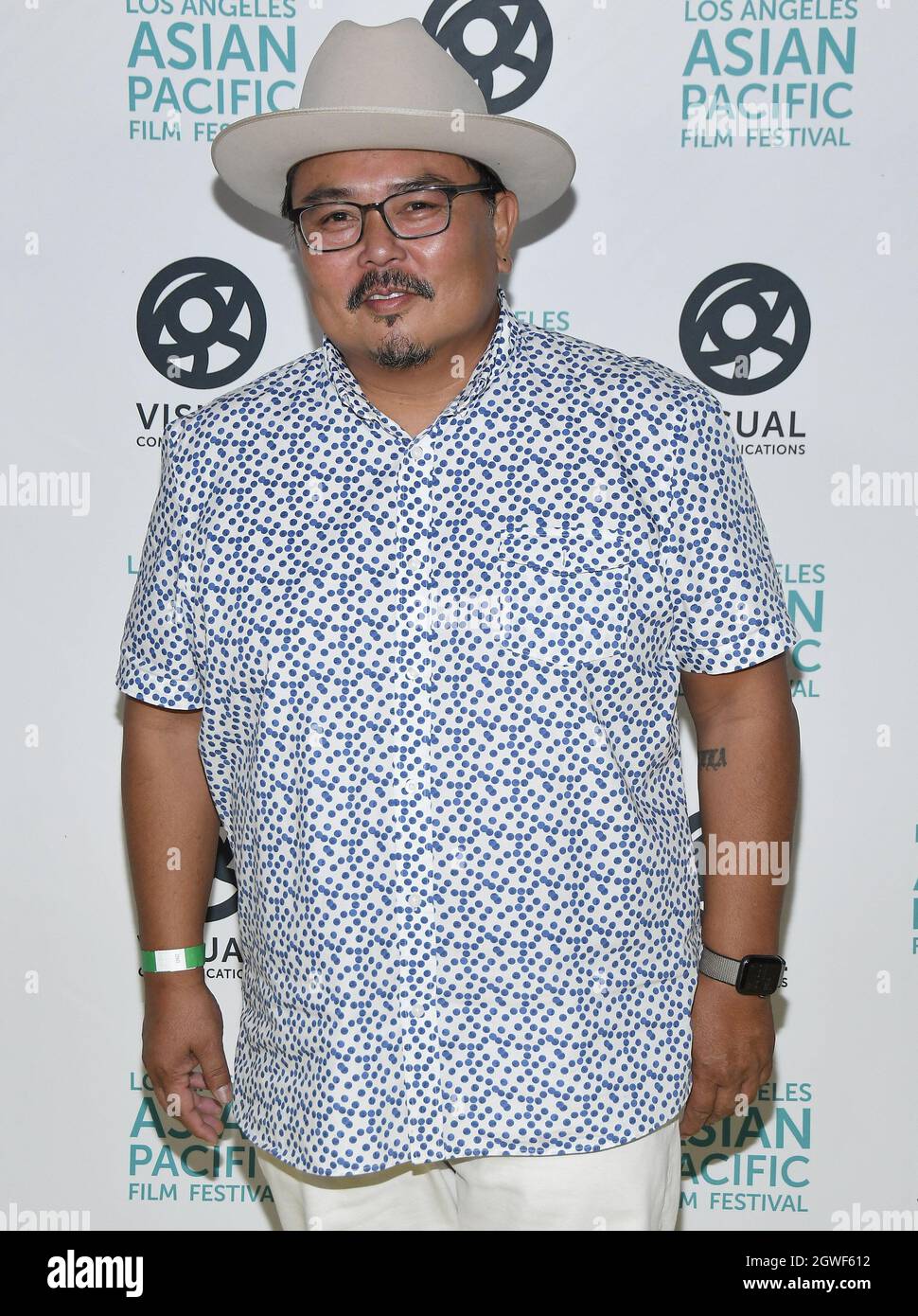 Derek Basco arrives at the 2021 Los Angeles Asian Pacific Film Festival ...