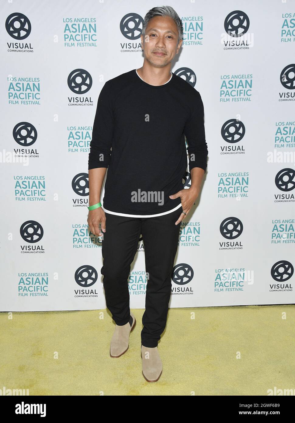 Alain Uy arrives at the 2021 Los Angeles Asian Pacific Film Festival