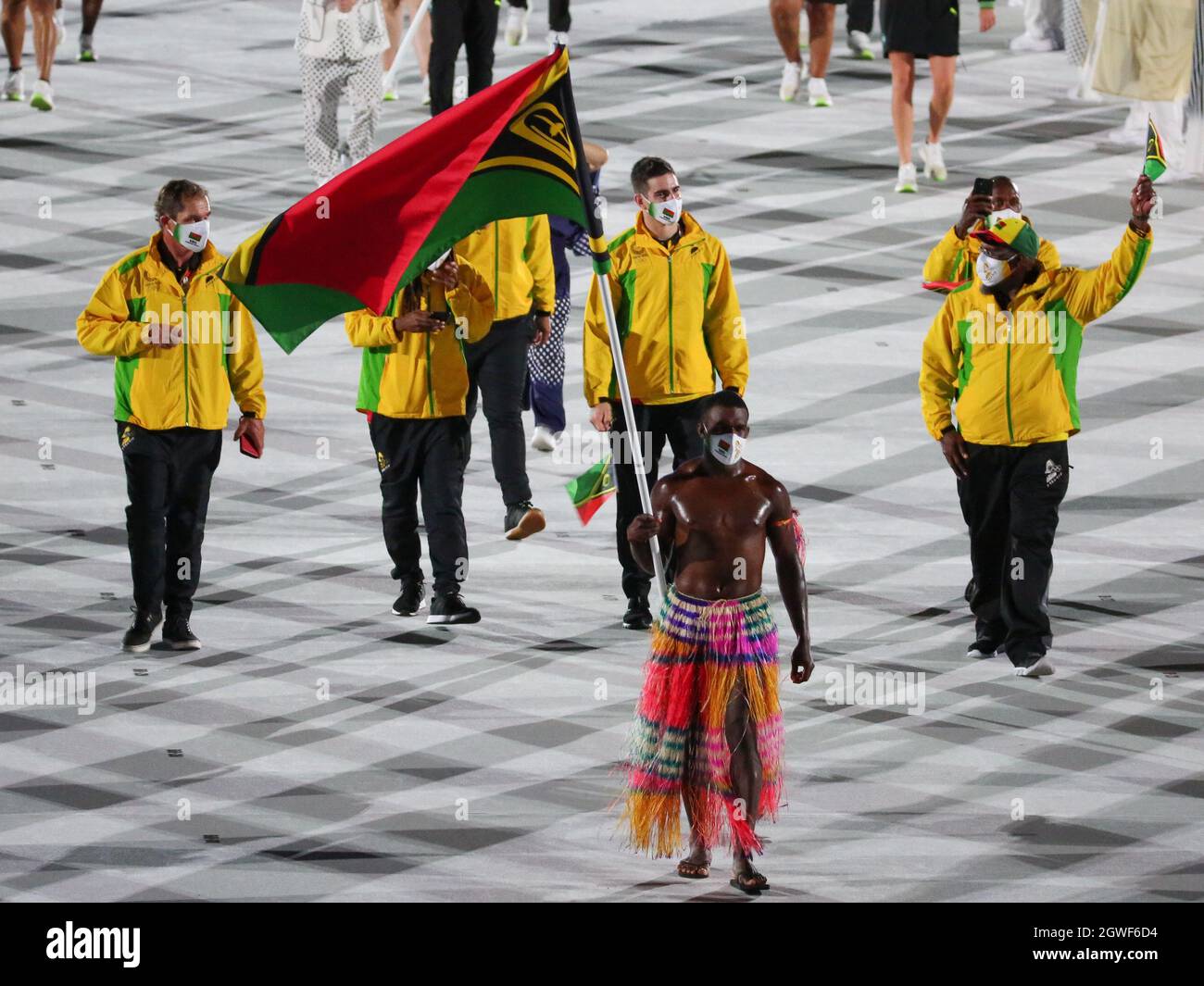 JULY 23rd, 2021 TOKYO, JAPAN Vanuatu's flag bearer Rio Rii enters