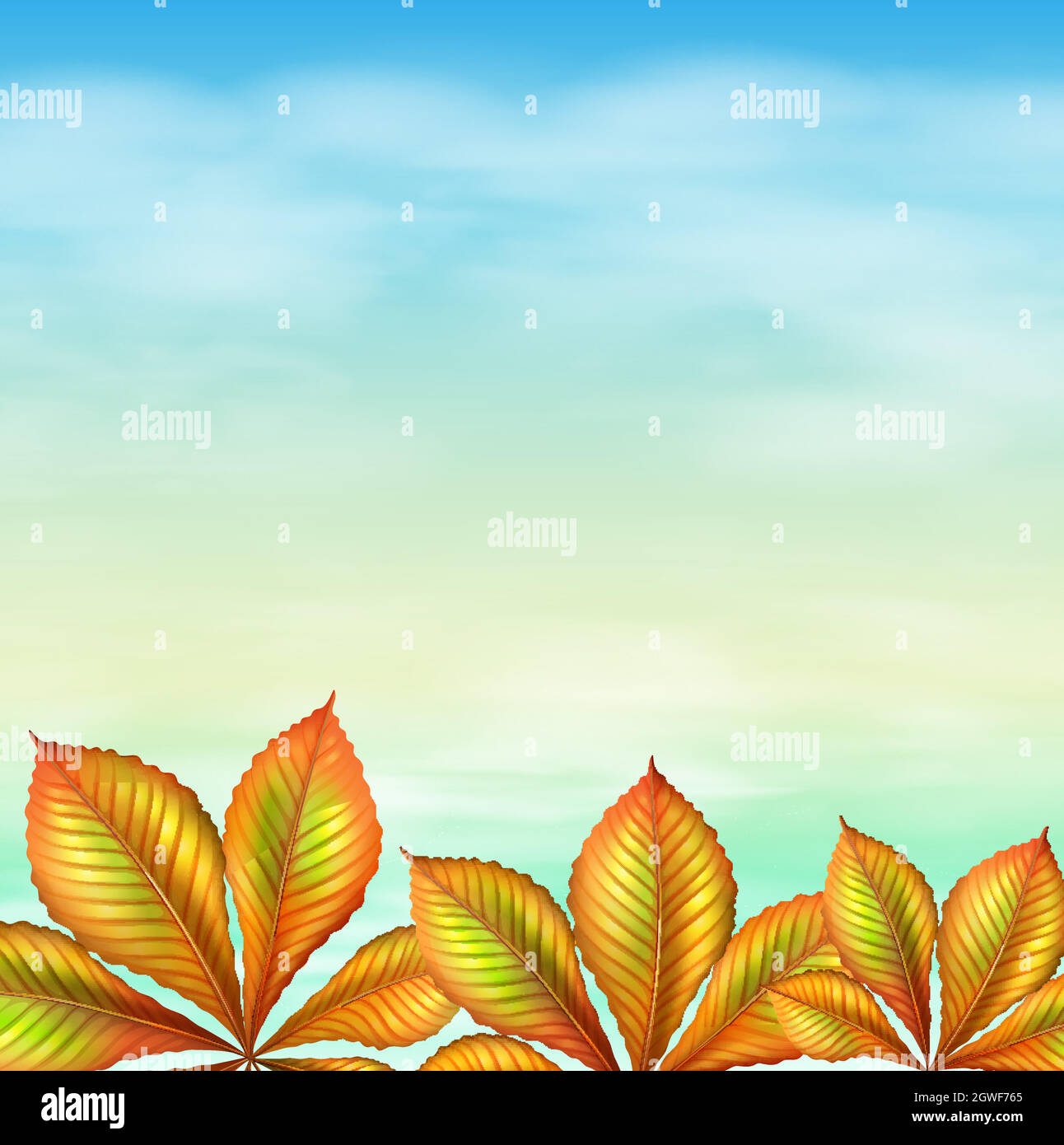 A blue sky and the leafy plants Stock Vector Image & Art - Alamy
