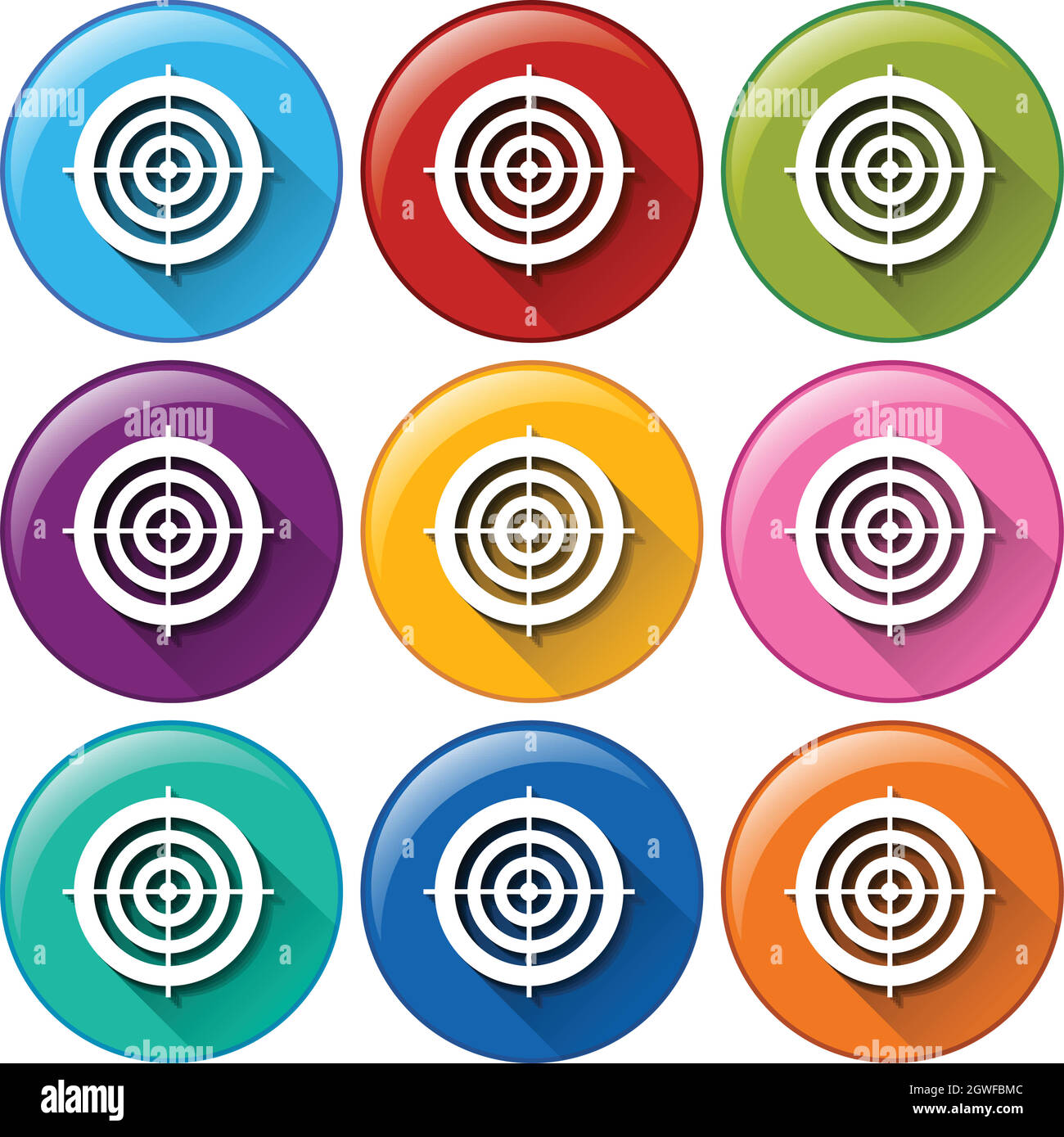 Round icons with target buttons Stock Vector Image & Art Alamy