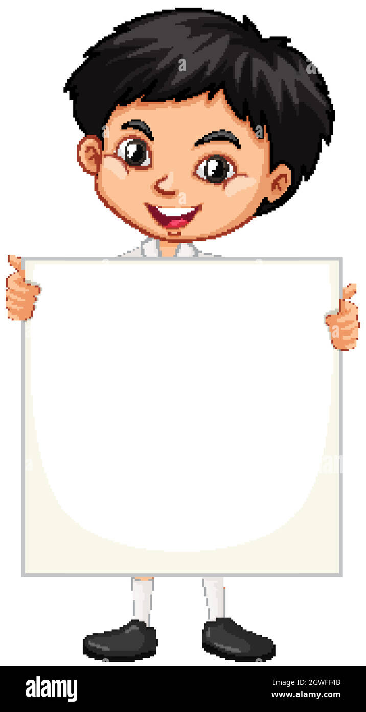 One happy boy with blank board Stock Vector Image & Art - Alamy